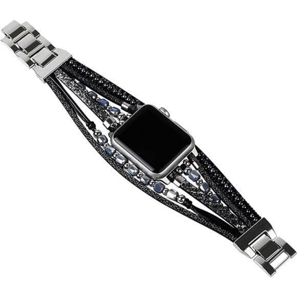 NEW Black/Silver Luxury Layered Apple Watch Band main image 5